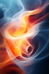 Abstract swirling fiery and icy smoke.