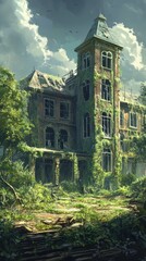 Obraz premium Overgrown Mansion Reclaimed By Nature