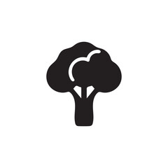 Broccoli icon. Simple solid style. Vegetable, plant, Broccoli icon in black flat glyph, filled style