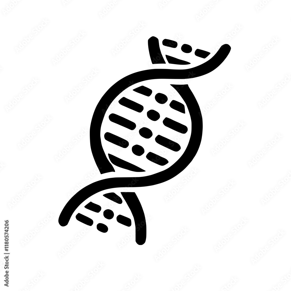 Poster dna double helix icon: a simple yet powerful icon representing the double helix structure of dna, su