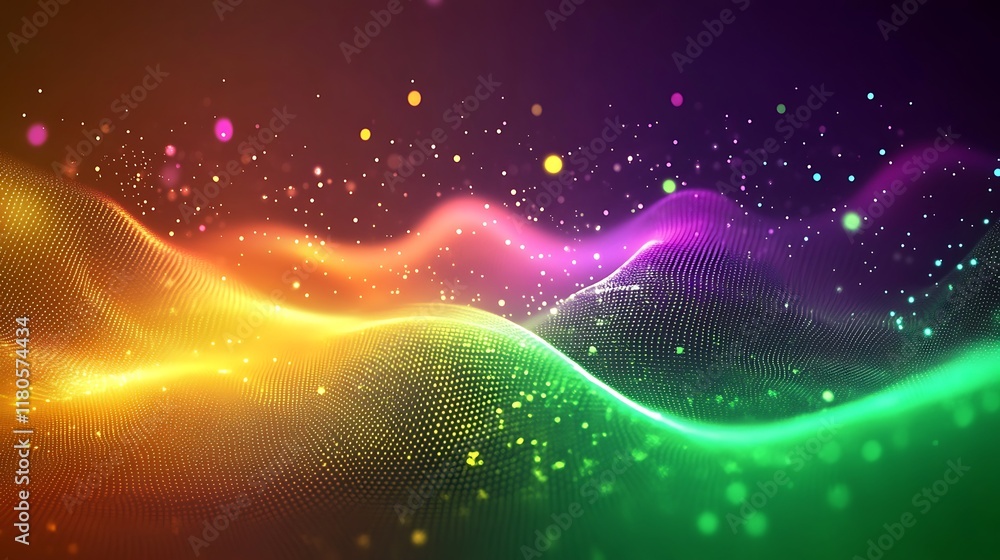 Poster abstract colorful wave particle background design
