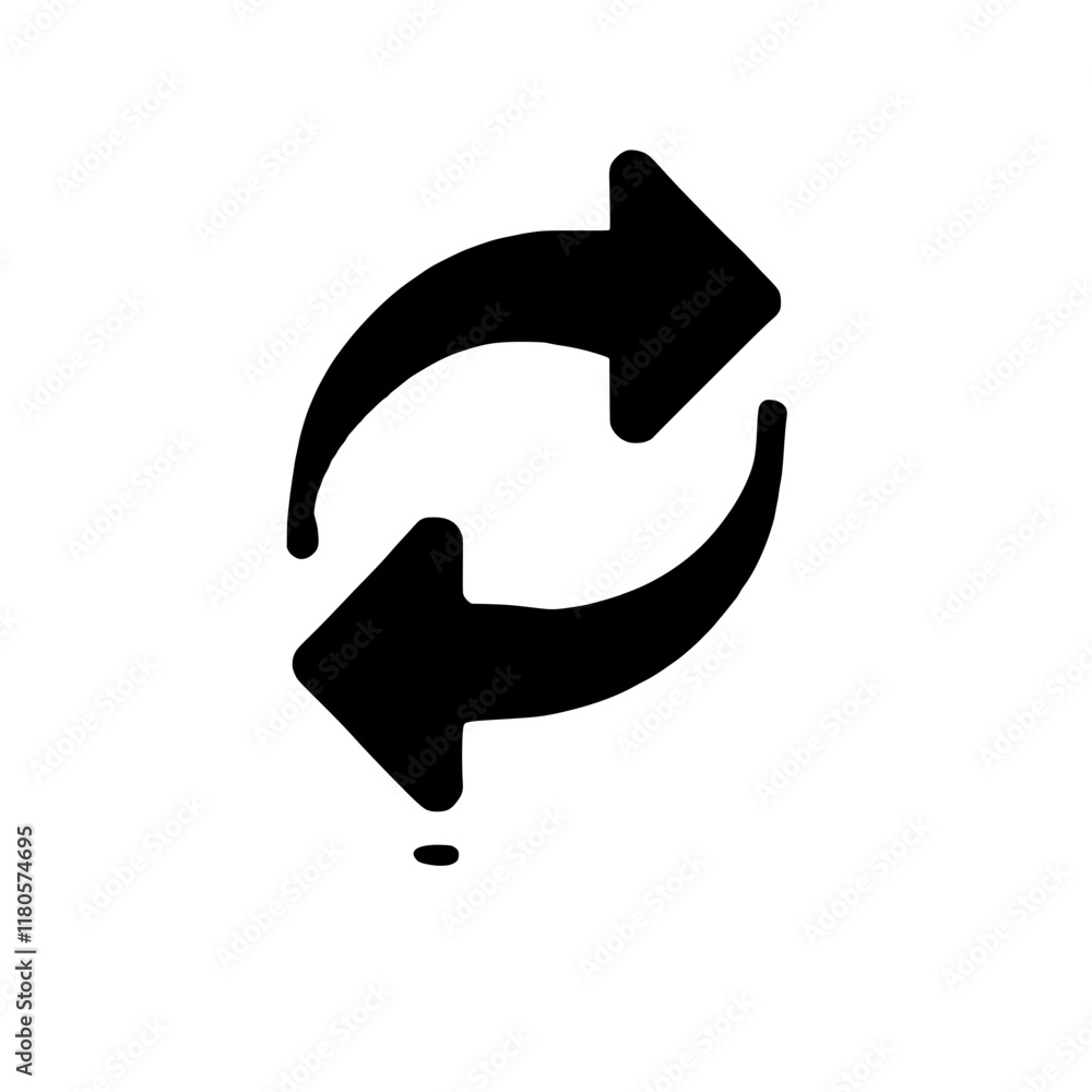 Poster circular arrows: a dynamic symbol representing renewal, exchange, or continuous process. perfect for