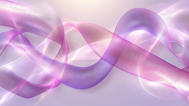 Abstract Purple Pink Wave Fabric Design