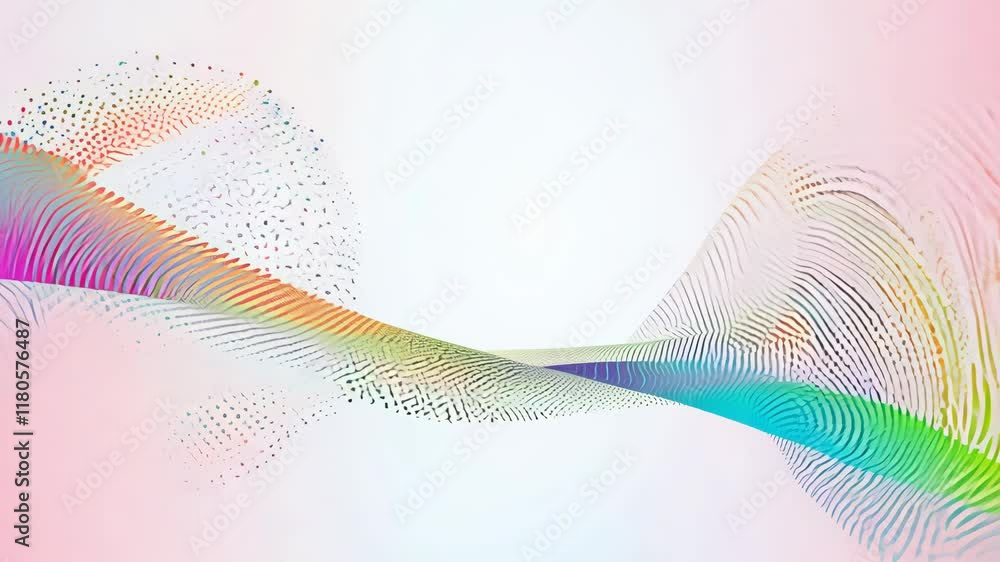 Aufkleber bright abstract background with colorful dots and wavy line