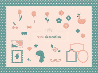 レトロ　女性らしい　素材　セット