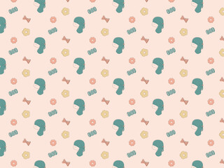 女の子　パターン　壁紙　背景