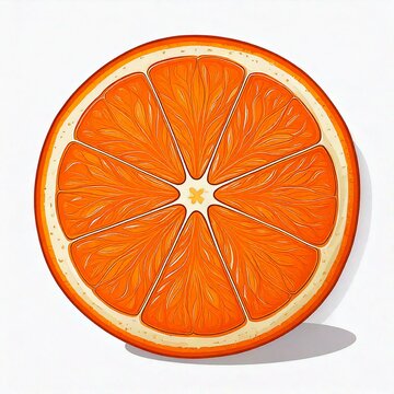 Fresh slice of orange ilustration isolated