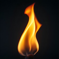 A small flame with a black background