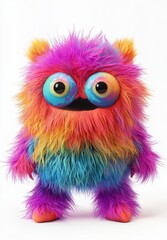 Fototapeta premium Adorable Rainbow Furry Monster Character for Kids Design Inspiration