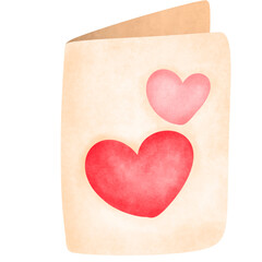 Valentine lettering card and  heart shape on a card