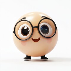 Adorable Cartoon Character with Glasses Embraces Education and Learning