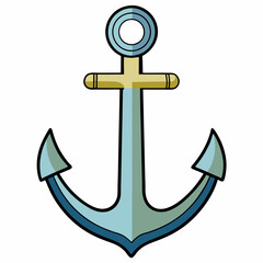 Colorful of an Anchor on a White Background - Vector Illustration