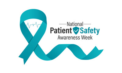 Patient safety awareness week is observed every year in March. Patient Safety Awareness  is observed to increase patient and health professional awareness. Design for banner, cards, prints. Eps 10.