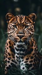 Obraz premium Majestic Leopard in Lush Grassland