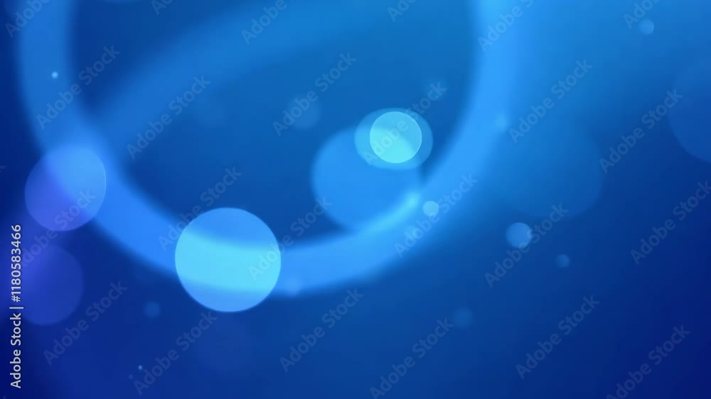 Aufkleber 4k abstract blue bokeh background with circles and motion effect