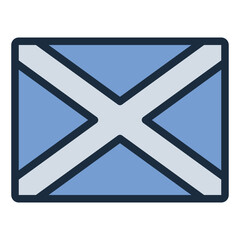 Scotland flag filled line icon representing Scotland national identity