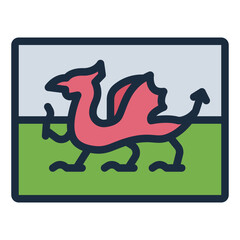 Wales flag representing Welsh heritage and national identity