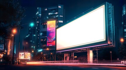 Empty billboard on a city.
