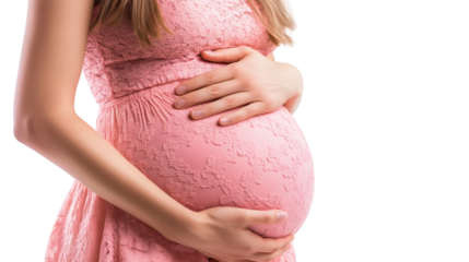 A pragnent  women isolated on white background