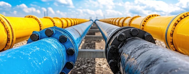 Pipes transporting water industrial zone photography urban environment ground level engineering concept