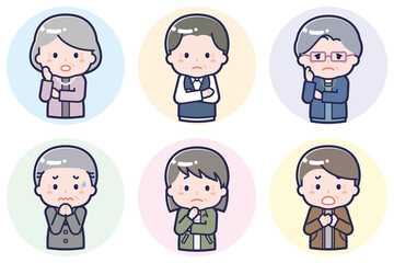 いろいろな人物セット_困惑__シニア