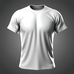 Digital Rendering of a Minimalist White T-Shirt on a Gray Background with Realistic Details. Eye - Catching and fresh design.
