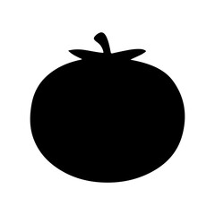 Black Tomato silhouette vector illustration on white background.

