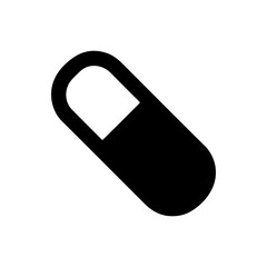 Black Pill silhouette vector illustration on white background.
