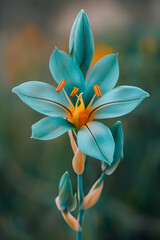 Obraz premium Radiating Elegance: The Mesmerizing Turquoise Ixia viridiflora in Full Bloom