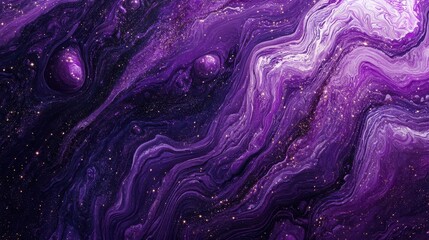 Obraz premium Abstract Purple Galaxy Swirling Paint Texture