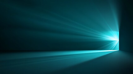Teal Room Light Rays Emanate From Open Doorway