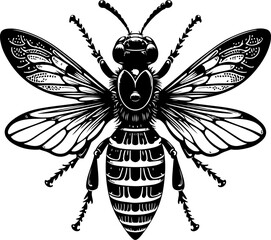 sketch illustration of a silhouette of a disease-carrying fly-winged animal.eps