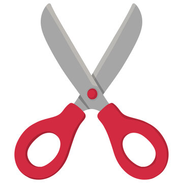 Red scissors cartoon illustration 