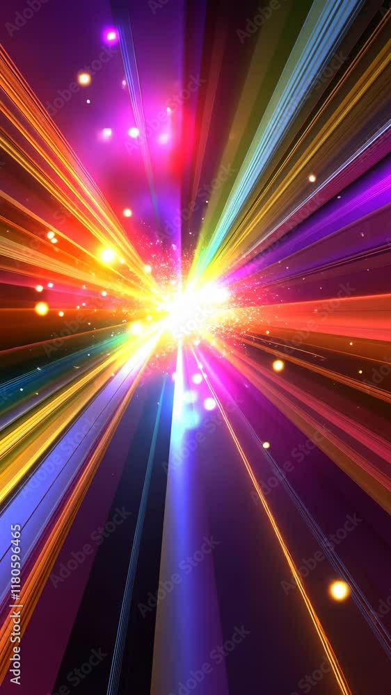 Aufkleber colorful rays of light burst in a vibrant display during an evening event in a creative environment