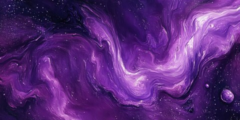Obraz premium Abstract Purple Cosmic Swirls Galaxy Art