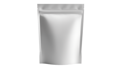 a blank silver stand up Pouch on a transparent background
