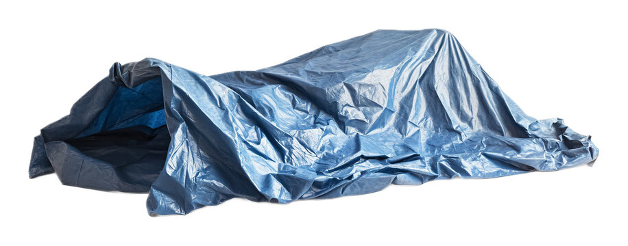 Waterproof Tarp for Shelter and Protection Isolated on White Background