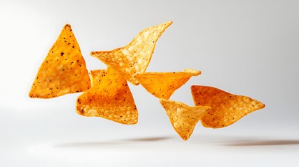 Flying tortilla chips food photography studio minimalist dynamic