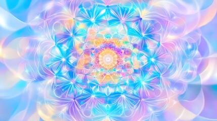 pastel floral mandala, abstract background - pastel colors