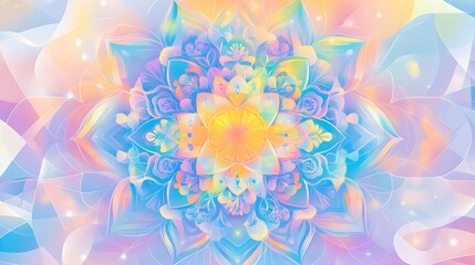 pastel mandala floral abstract background - pastel colors