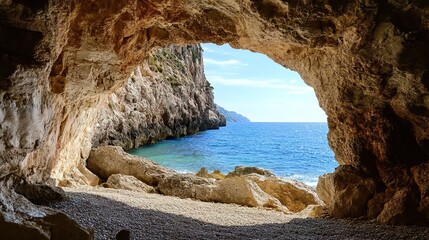 Mediterranean Sea Cave: Breathtaking Coastal View