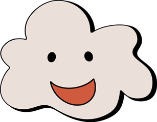 Cloud Smile Vintage Y2K Illustration Decorative - for Sticker