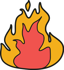 Burn Fire Vintage Y2K Illustration Decorative - for Sticker