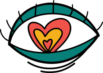 Love Eye Vintage Y2K Illustration Decorative - for Sticker