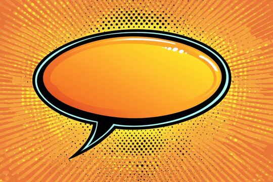 ** Vibrant Comic Style Speech Bubble with Halftone Background in Pop Art Design..**
