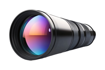 High-Quality Telescope Lens for Stargazing Isolated on White Background