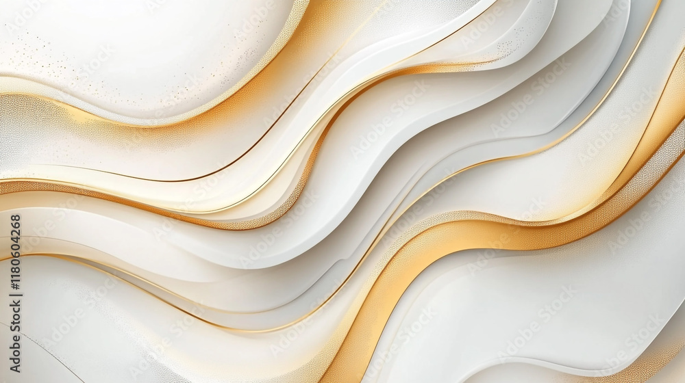 Poster elegant wavy textured background with golden accents. a visually striking design featuring undulatin