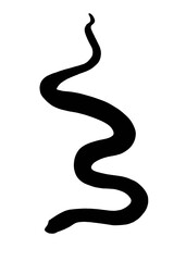 Silhouette image of anaconda isolated on white background 