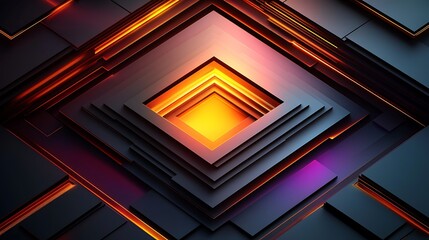 Obraz premium Abstract Geometric Design with Orange and Purple Accents
