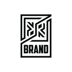 letter RR logo design element vector template